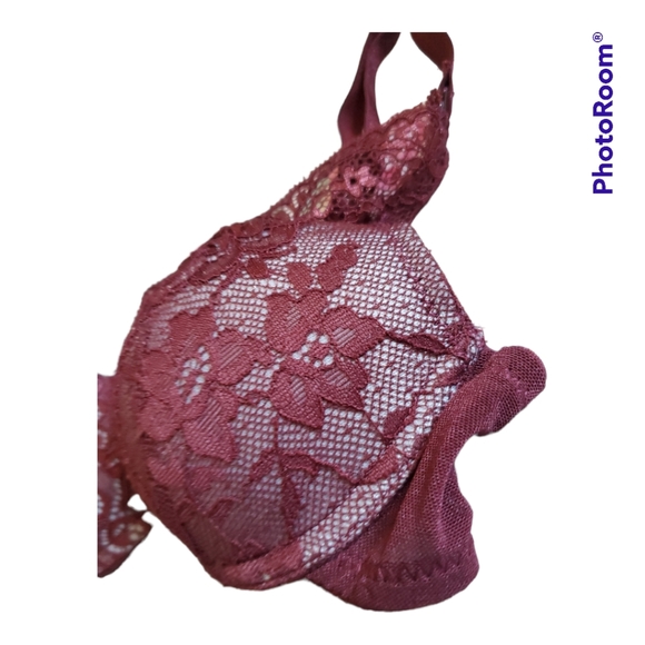 The Little Bra Company Lucia Lace Burgundy Bra Size 28A - Picture 2 of 5